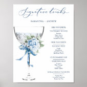 Blue Wediing Signature Drink Menu Poster (Vorne)