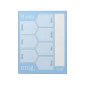 Blue Weekly Planer Horizontal Sheets Notepad Notizblock (Rotiert)