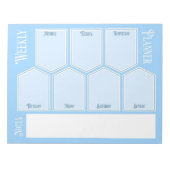 Blue Weekly Planer Horizontal Sheets Notepad Notizblock (Vorderseite)