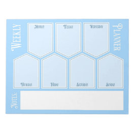 Blue Weekly Planer Horizontal Sheets Notepad Notizblock