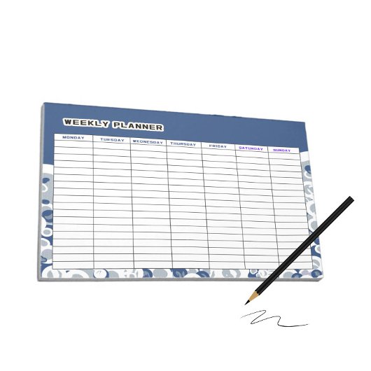Blue Weekly Planer Notizblock