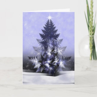 Blue Weihnachten Tree Fraktal Weihnachtskarte