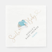 Blue Weihnachtsmannmütze Weihnachts Weihnachtsdusc Serviette (Vorderseite)