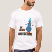 Blue Weihnachtsschneemann T-Shirt (Vorderseite)