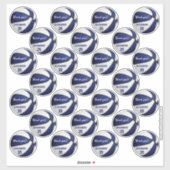 Blue Weiß Basketball Party danke Ihnen Set von 25 Aufkleber (Blatt)