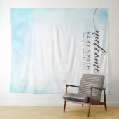 Blue Welcome Baby Dusche Hintergrund Wandteppich (Beispiel (Horizontal))