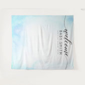 Blue Welcome Baby Dusche Hintergrund Wandteppich (Vorderseite (Horizontal))
