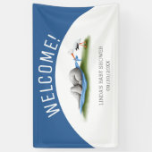 Blue Welcome Elephant Boy Baby Dusche Banner (Vertikal)