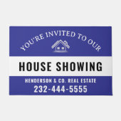 Blue Welcome Open House Custom doormat Fußmatte (Vorderseite)
