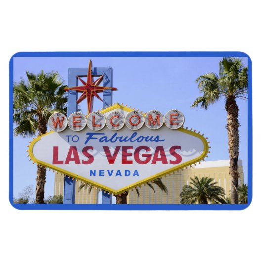Blue Welcome Sign Nevada Las Vegas Magnet (Horizontal)