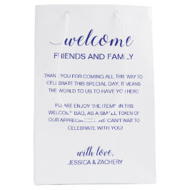 Blue Welcome to Wedding Guest Accommodation Mittlere Geschenktüte