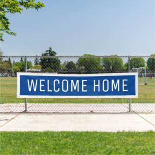 Blue Welcome Zuhause Banner