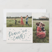 Blue Weltfrieden Briefe Weihnachten Zwei Foto (Vorderseite)