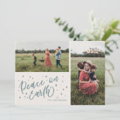 Blue Weltfrieden Briefe Weihnachten Zwei Foto (Stehend Vorderseite)