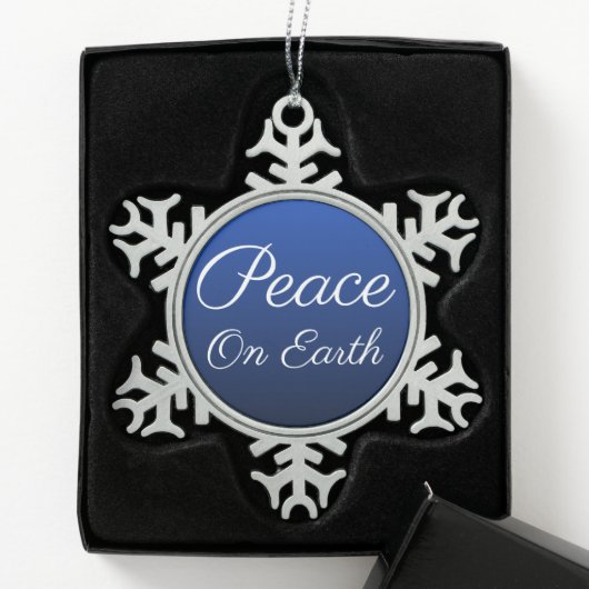 Blue Weltfrieden Snowflake Ornament (Box)