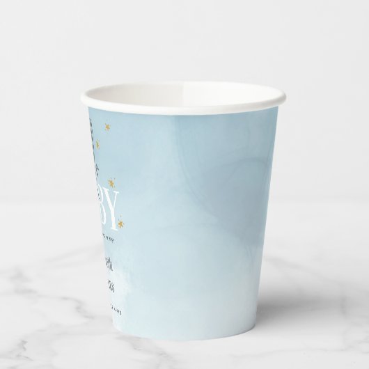 Blue We're on Cloud 9 Hello Baby Shower Party Pappbecher (Links)