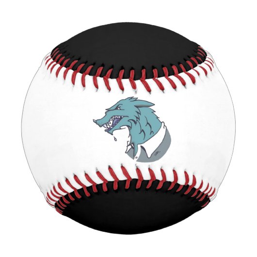 Blue Werewolf-Baseball, weiß und schwarz Baseball (Vorderseite)