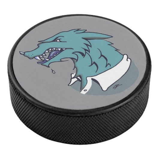Blue Werewolf Grauhockeypuck Eishockey Puck (3/4)