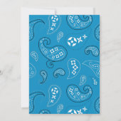 Blue Western Bandana Print Geburtstagsparty Einladung (Rückseite)