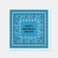 Blue Western Bandana Print Geburtstagsparty