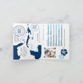 Blue Western Caribbean Cruise Pass Hochzeit Einladung (Innenseite)