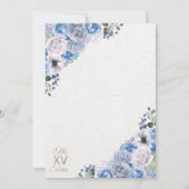 Blue Western Charra Floral Boots Quinceañera Einladung (Rückseite)