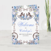 Blue Western Charro Quinceñera Programm (Vorderseite)