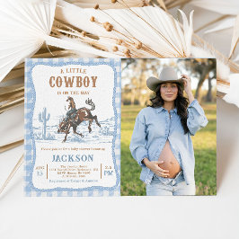 Blue Western Cowboy Baby shower Invitation  Einladung