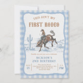 Blue Western Cowboy Birthday Invitation Einladung (Vorderseite)