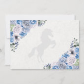 Blue Western Horse Quinceanera Danke Karte (Rückseite)