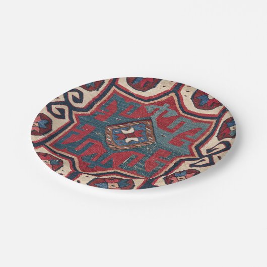 Blue Western Santa Fe Cowboy Style Verziert  Pappteller (Schrägansicht)