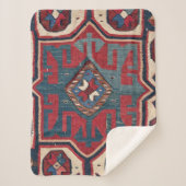 Blue Western Santa Fe Cowboy Style Verziert  Sherpadecke (Vorderseite)