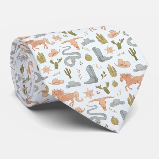 Blue Western Theme Krawatte (Gerollt)