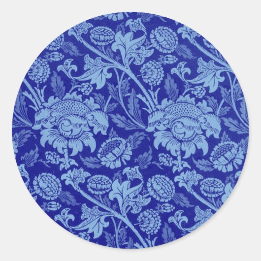 Blue Wey von William Morris Runder Aufkleber (Vorderseite)