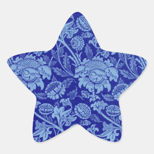 Blue Wey von William Morris Stern-Aufkleber (Vorderseite)