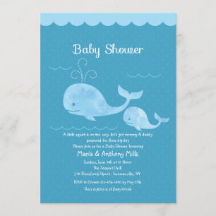 Blue Whale Baby Dusche Einladung