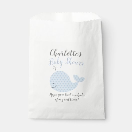 Blue Whale Baby Dusche Gastgeschenk Bags Geschenktütchen (Vorderseite)