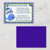 Blue Whale Baby Duschkabine Buchungsanfrage Begleitkarte (Vorne/Hinten)