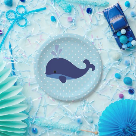 Blue Whale Baby Duschpapier Teller (Party)