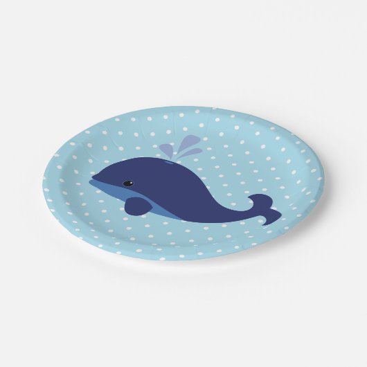Blue Whale Baby Duschpapier Teller (Schrägansicht)