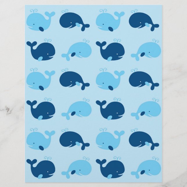 Blue Whale Baby Scrapbook Paper (Vorderseite)