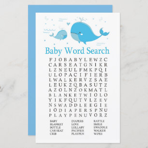 Blue Whale Baby Shooter Word Search Game