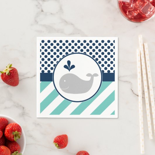 Blue Whale Baby Shower Napkins Serviette (Beispiel)