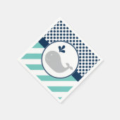 Blue Whale Baby Shower Napkins Serviette (Ecke)