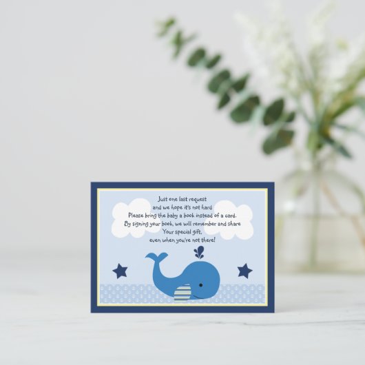 Blue Whale Book Request Card Begleitkarte (Stehend Vorderseite)