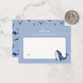 Blue Whale Boy Baby Dusche Kinderbetreuung Mitteilungskarte (Vorderseite/Rückseite Beispiel)