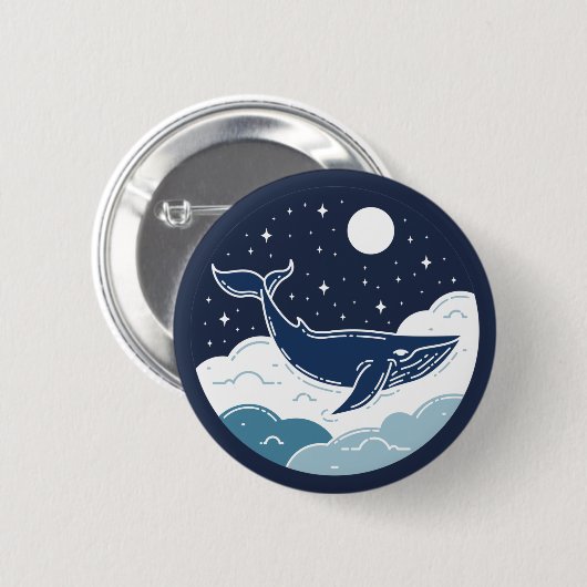 Blue Whale Dream Button (Vorne & Hinten)