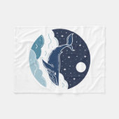 Blue Whale Dream Fleecedecke (Vorderseite (Horizontal))