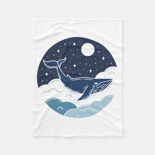 Blue Whale Dream Fleecedecke (Vorderseite)
