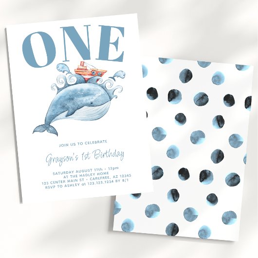Blue Whale Einladung zum Geburtstag